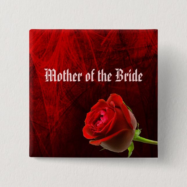 Gothic Rose Mother of the Bride Button (Front)