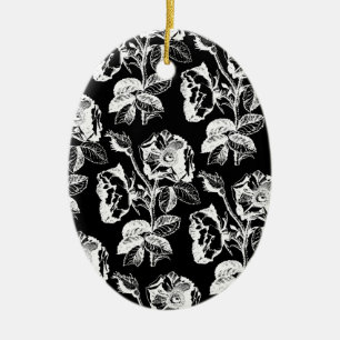Gothic Rose Pattern Ceramic Ornament