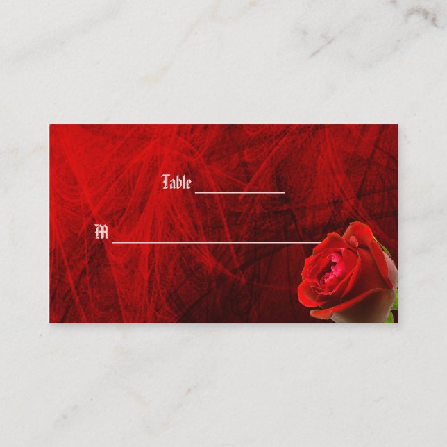 Gothic Rose Place Cards Business Card (Front)