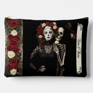 Gothic Rose Queen – Dark Romantic Art with Skeleto Accessory Pouch