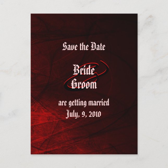 Gothic Rose Save the Date Postcard (Front)