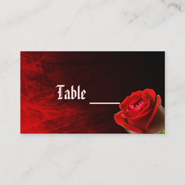 Gothic Rose Table Card (Front)