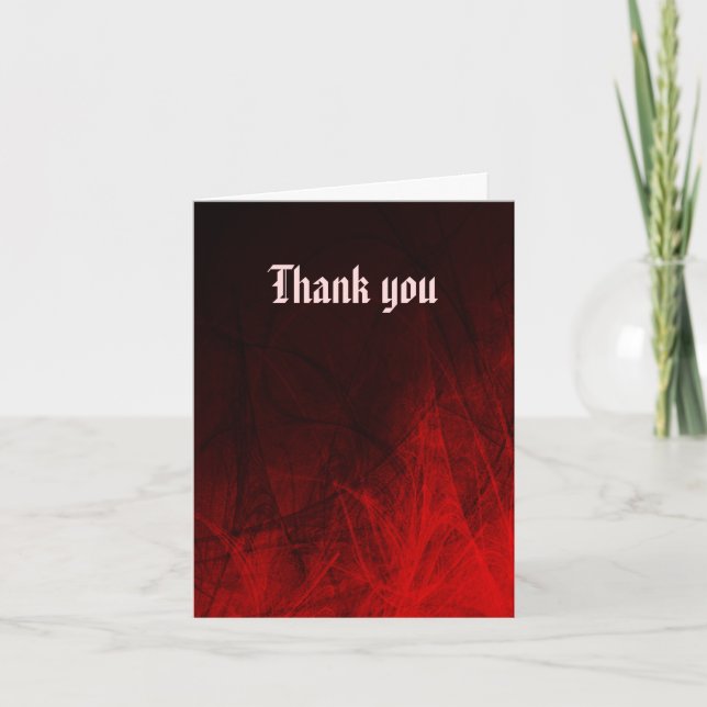 Gothic Rose Thank You Note Card (Front)