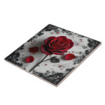 Gothic Rose  Tile<br><div class="desc">Large (6" X 6") Display your favorite photos, images, and quotes on this vibrant ceramic tile. You can use your custom tile as a trivet or to upgrade your home décor. Great for holiday, wedding, and office gifts. Dimensions: 6"l x 6"w; Thickness: 0.19" Weight: 8.5 oz. Made of white ceramic...</div>