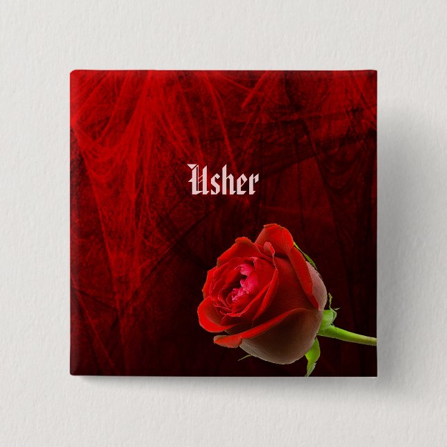 Gothic Rose Usher Button (Front)