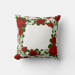 Gothic Rose Vine Pillow – Seamless Floral Luxury