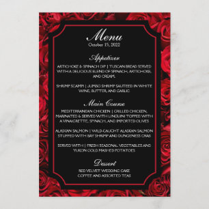 Gothic Rose Wedding Menu