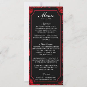 Gothic Rose Wedding Menu Invitation