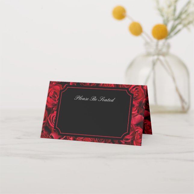 Gothic Rose Wedding Place Cards (Front)