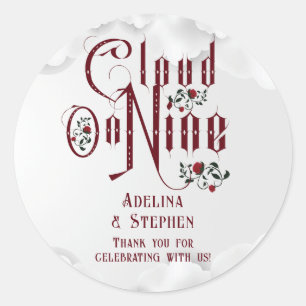 Gothic Roses Cloud Nine Halloween Wedding Classic Round Sticker