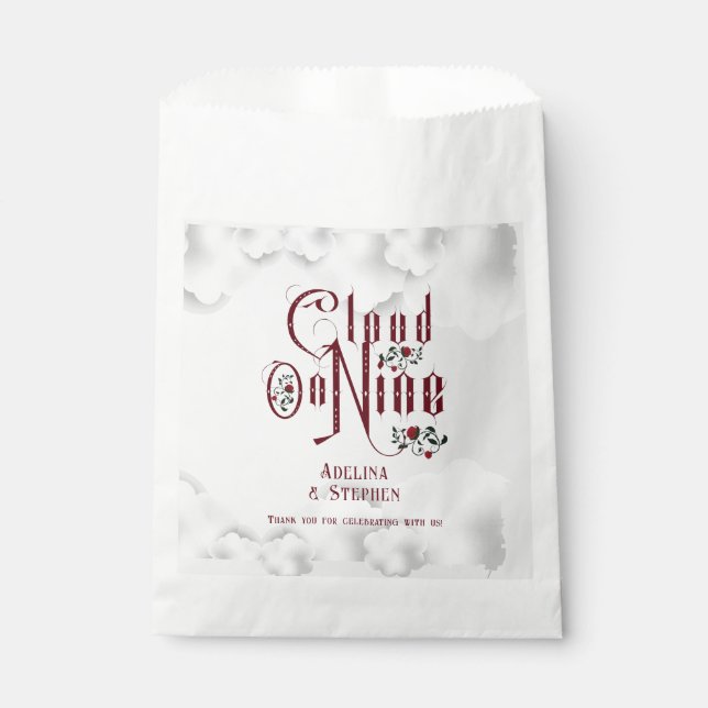 Gothic Roses Cloud Nine Halloween Wedding Favour Bag (Front)