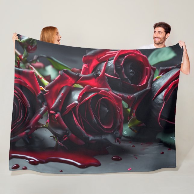 Gothic Roses Fleece Blanket (In Situ)