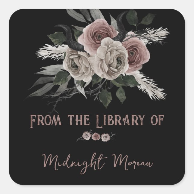 Gothic Roses From The Library Of Bookplate Label (Front)