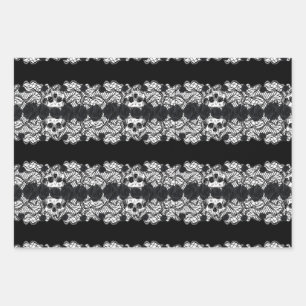 Gothic:roses,lace and skulls wrapping paper sheet