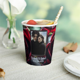 Gothic Roses Wedding Paper Cups