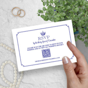 Gothic Royal Crown Medieval & Fantasy QR Code RSVP Card