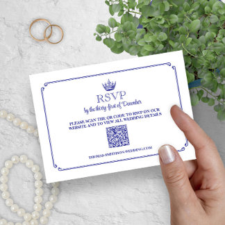 Gothic Royal Crown Medieval & Fantasy QR Code RSVP Card