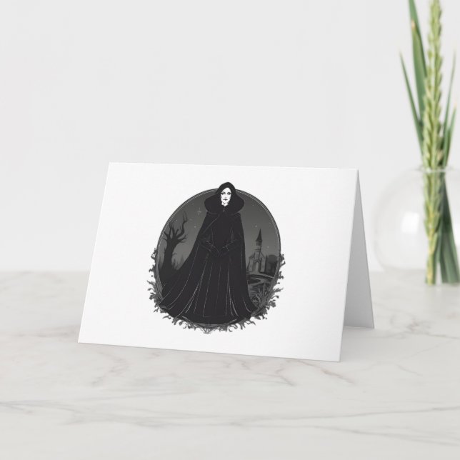 Gothic Salem Witch at Midnight Invitation (Front)
