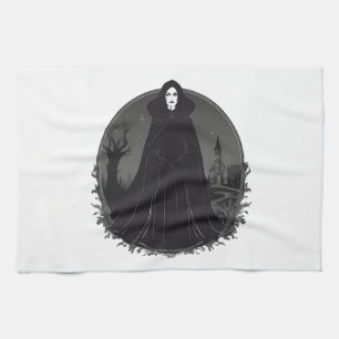 Gothic Salem Witch at Midnight Kitchen Towel