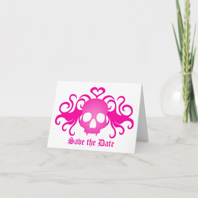 Gothic Save the Date wedding Announcement (Front)