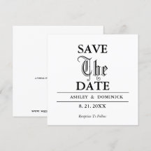Gothic Save The Date Wedding Announcement Card