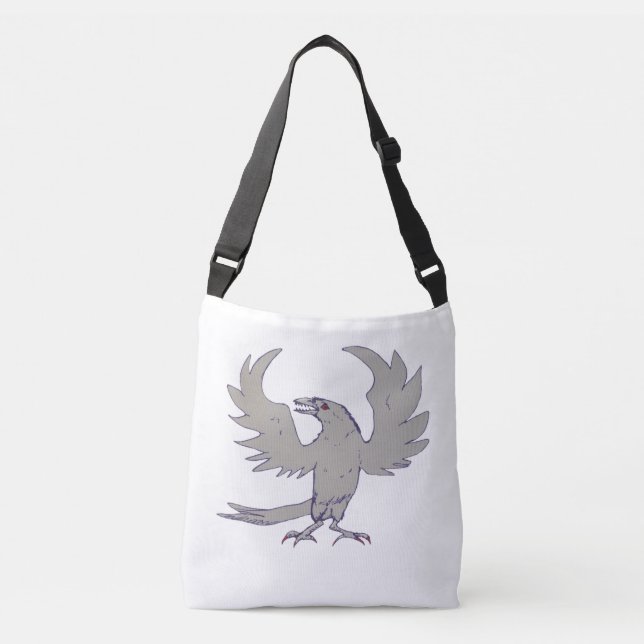 Gothic Scary Crow Crossbody Bag (Front)