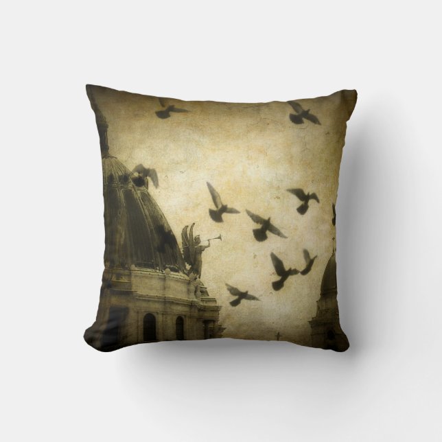 Gothic Scenes Throw Pillow (Front)
