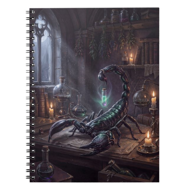 Gothic Scorpion Dark Alchemy Art Print Notebook (Front)
