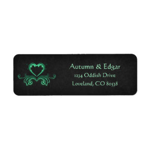 Gothic Scrollwork Green Victorian Address