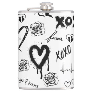 Gothic Seamless Pattern Hip Flask