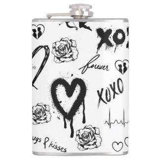 Gothic Seamless Pattern Hip Flask