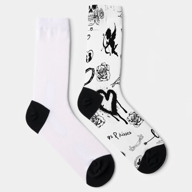 Gothic Seamless Pattern Socks (Right)