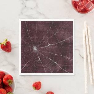 Gothic Silver Web Distressed  Napkin