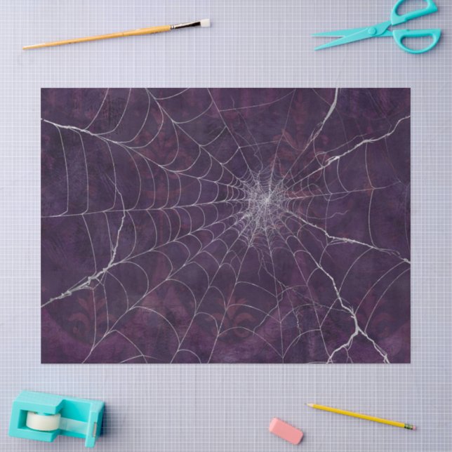 Gothic Silver Web Distressed Tissue Paper (Craft)