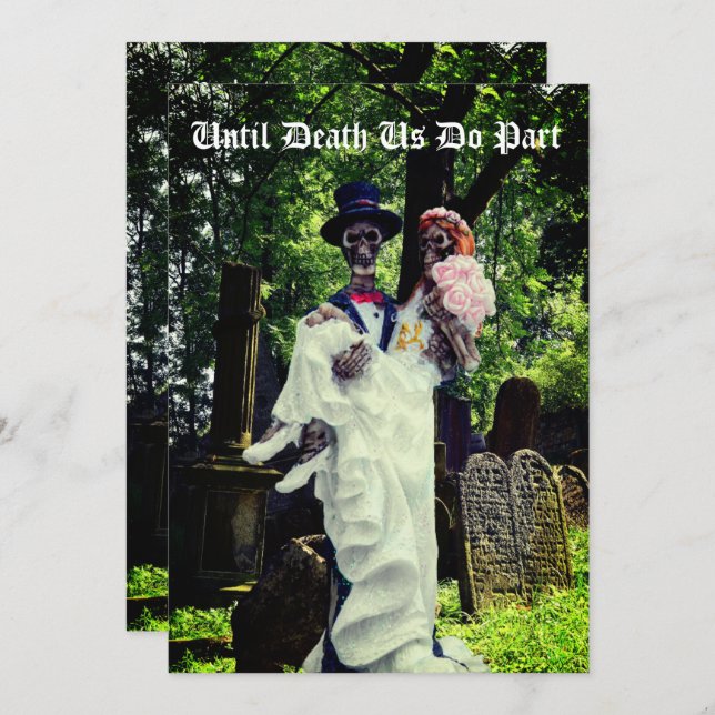 Gothic Skeleton Bride and Groom Invitation (Front/Back)