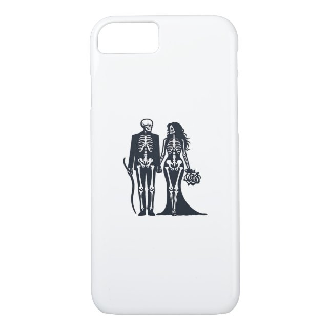 Gothic Skeleton Bride & Groom – Till Death Do Us P Case-Mate iPhone Case (Back)