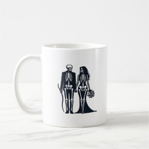 Gothic Skeleton Bride & Groom – Till Death Do Us P Coffee Mug