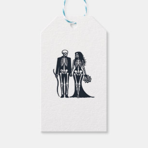 Gothic Skeleton Bride & Groom – Till Death Do Us P Gift Tags