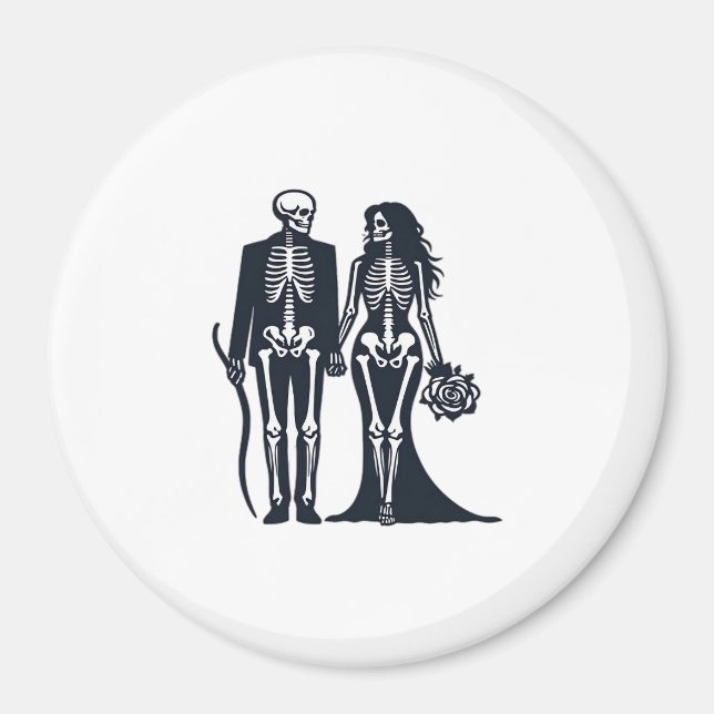 Gothic Skeleton Bride & Groom – Till Death Do Us P Magnet (Front)