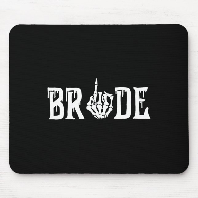 Gothic Skeleton Bride Wedding Just Married Spooky  Mouse Pad (Front)