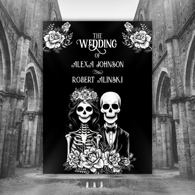Gothic skeleton couple All in One Wedding Invite (Creator Uploaded)