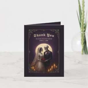 Gothic Skeleton Couple Elegant Wedding Thank You