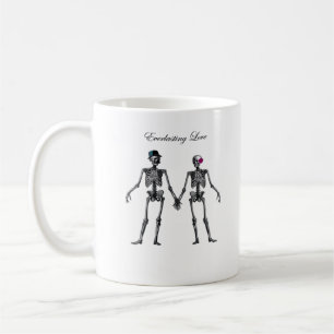 Gothic Skeleton Couple (Old Pink) Classic Coffee Mug