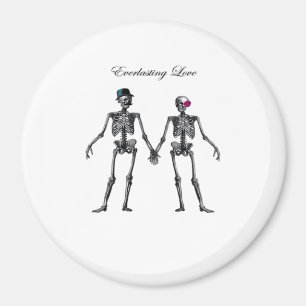 Gothic Skeleton Couple (Old Pink) Classic Magnet
