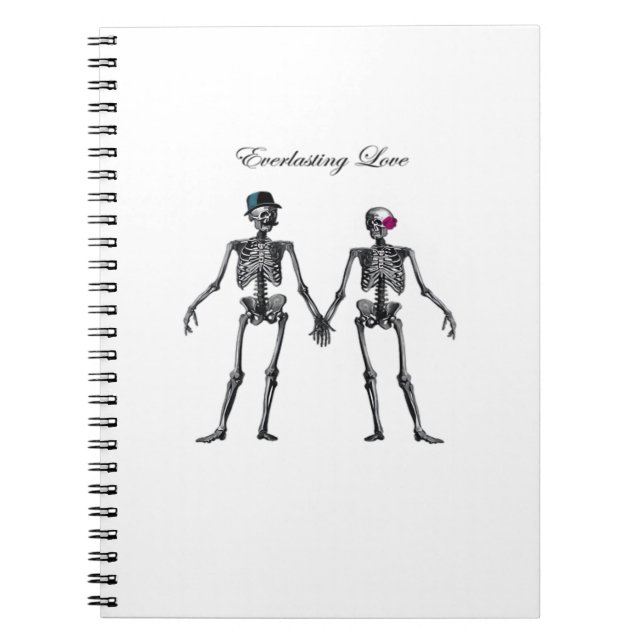 Gothic Skeleton Couple (Old Pink) Classic Notebook (Front)