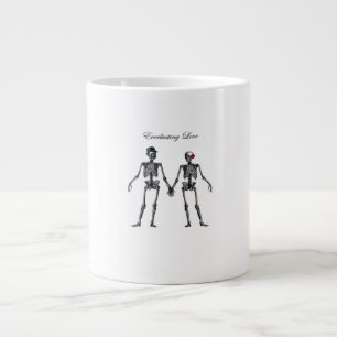 Gothic Skeleton Couple (White) Classic Large Coffee Mug