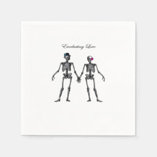 Gothic Skeleton Couple (White) Classic Napkin