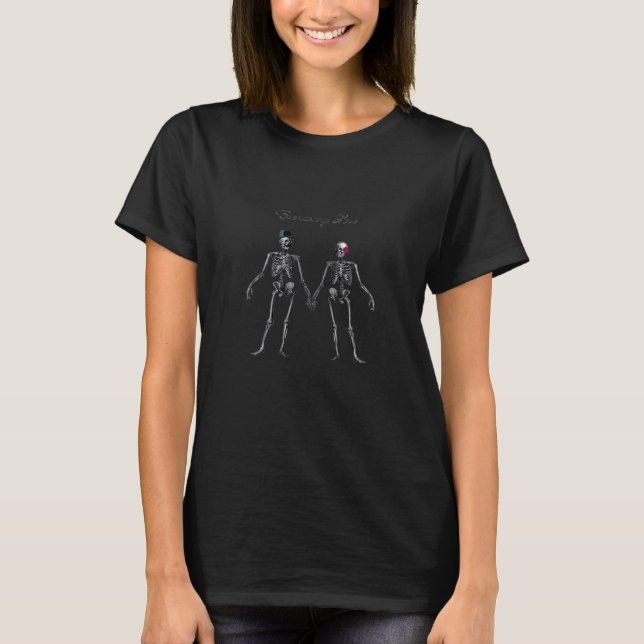 Gothic Skeleton Couple (White) Classic T-Shirt (Front)