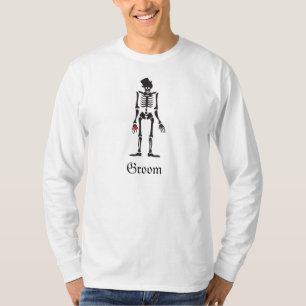 Gothic Skeleton Groom Wedding Favour Shirt