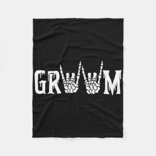 Gothic Skeleton Groom Wedding Just Married Spooky Fleece Blanket